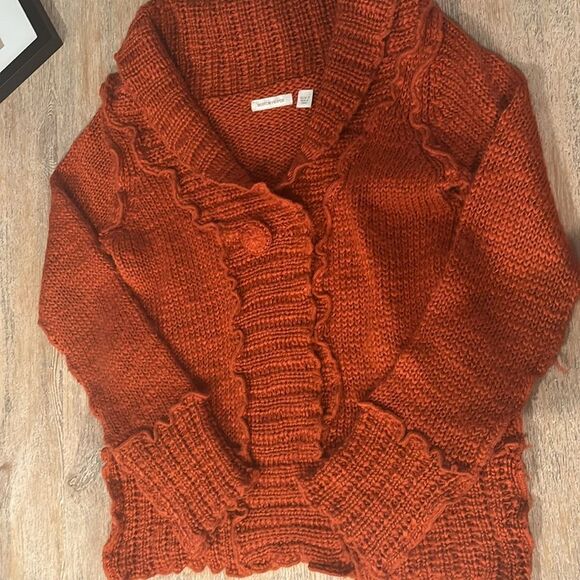 Boston Proper Cardigan in beautiful Dark Pumpkin shade size small - Picture 2 of 6